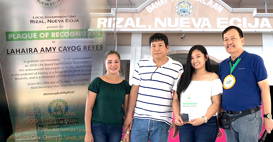 Novo Ecijanang CPA board Topnotcher, ginawaran ng pagkilala