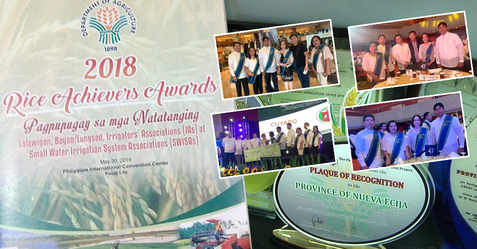 Bayan ng Cuyapo, pinarangalan bilang “Natatanging Bayan” sa Rice Achievers Awards 2018