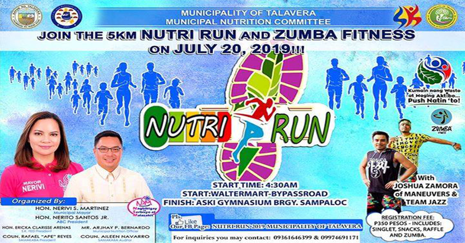 Higit 2,000 katao, nakilahok sa kauna unahang Nutri Run 2019 ng Talavera