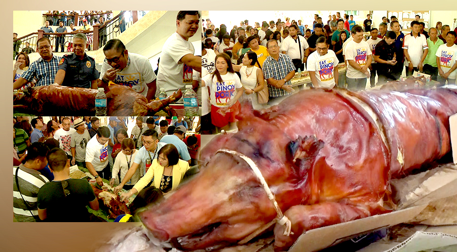 Governor Aurelio Umali, mga empleyado ng kapitolyo kumain ng lechon