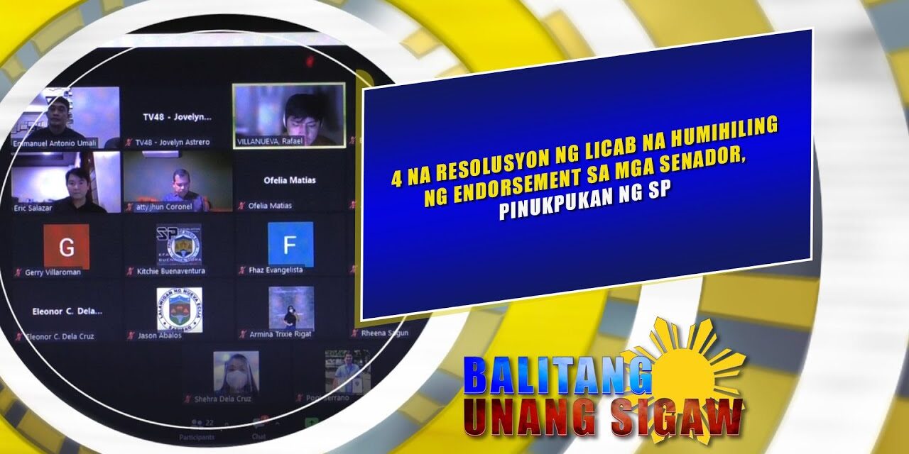 4 na resolusyon ng Licab na humihiling ng endorsement sa mga Senador, pinukpukan ng SP