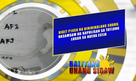 Higit p145k na hinihinalang shabu, nasamsam ng kapulisan sa tatlong lugar sa Nueva Ecija