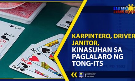 KARPINTERO, DRIVER, JANITOR, KINASUHAN SA PAGLALARO NG TONG-ITS