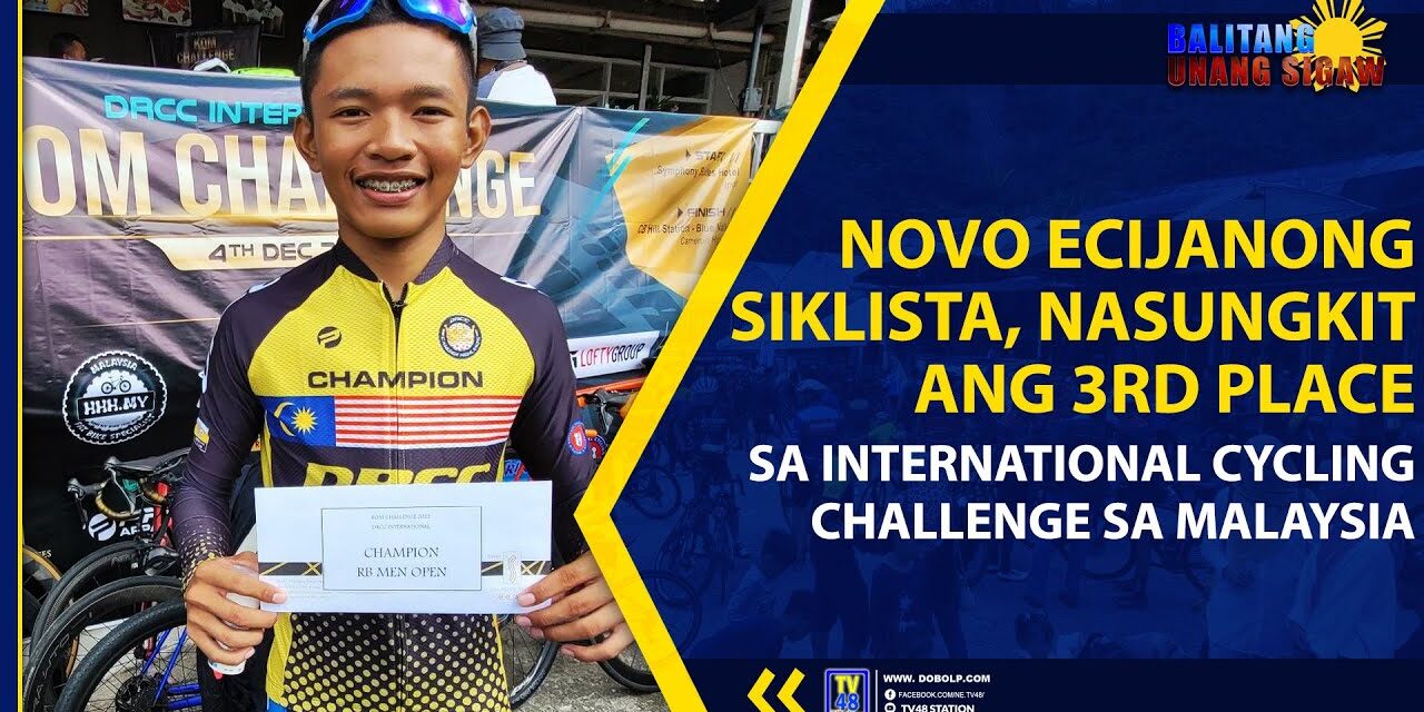 NOVO ECIJANONG SIKLISTA, NASUNGKIT ANG 3RD PLACE SA INTERNATIONAL CYCLING CHALLENGE SA MALAYSIA