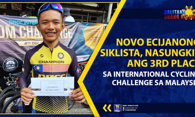 NOVO ECIJANONG SIKLISTA, NASUNGKIT ANG 3RD PLACE SA INTERNATIONAL CYCLING CHALLENGE SA MALAYSIA