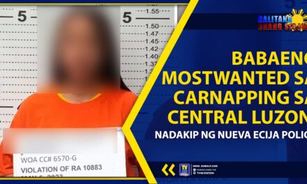 BABAENG MOST WANTED SA CARNAPPING SA CENTRAL LUZON, NADAKIP NG NUEVA ECIJA POLICE