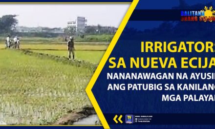 IRRIGATORS SA NUEVA ECIJA, NANANAWAGAN NA AYUSIN ANG PATUBIG SA KANILANG MGA PALAYAN
