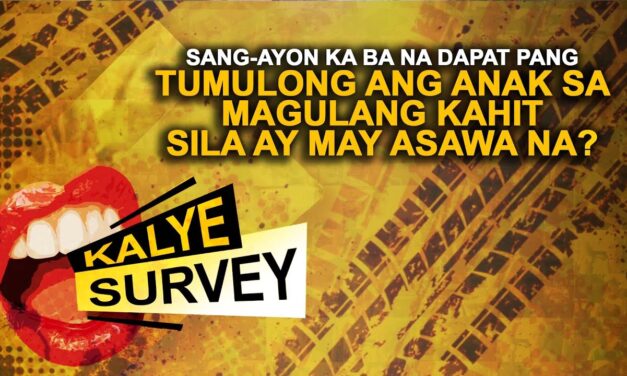 SANG-AYON KA BA NA DAPAT PANG TUMULONG ANG ANAK SA MAGULANG