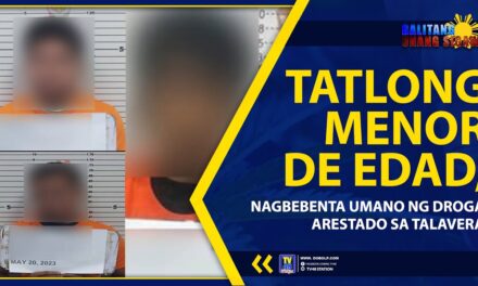 TATLONG MENOR DE EDAD, NAGBEBENTA UMANO NG DROGA ARESTADO SA TALAVERA
