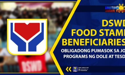 DSWD FOOD STAMP BENEFICIARIES, OBLIGADONG PUMASOK SA JOB PROGRAMS NG DOLE AT TESDA