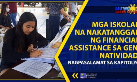 MGA ISKOLAR NA NAKATANGGAP NG FINANCIAL ASSISTANCE SA GEN. NATIVIDAD, NAGPASALAMAT SA KAPITOLYO