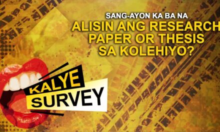 SANG AYON KA BA NA ALISIN ANG RESEARCH PAPER OR THESIS SA KOLEHIYO?