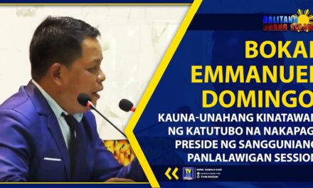 BOKAL EMMANUEL DOMINGO, KAUNA-UNAHANG KINATAWAN NG KATUTUBO NA NAKAPAG-PRESIDE NG SANGGUNIANG PANLALAWIGAN SESSION