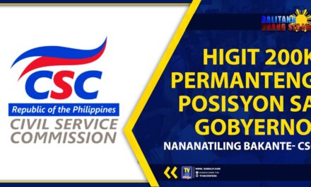 HIGIT 200K PERMANTENG POSISYON SA GOBYERNO, NANANATILING BAKANTE- CSC