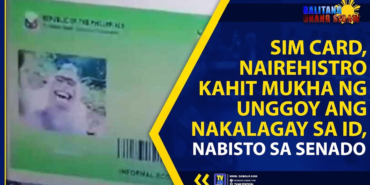 SIM CARD, NAIREHISTRO KAHIT MUKHA NG UNGGOY ANG NAKALAGAY SA ID, NABISTO SA SENADO