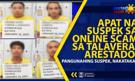 APAT NA SUSPEK SA ONLINE SCAM SA TALAVERA, ARESTADO; PANGUNAHING SUSPEK, NAKATAKAS