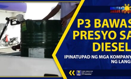 P3 BAWAS PRESYO SA DIESEL, IPINATUPAD NG MGA KOMPANYA NG LANGIS