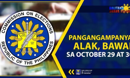 PANGANGAMPANYA, ALAK, BAWAL SA OCTOBER 29 AT 30