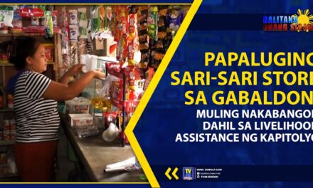 PAPALUGING SARI-SARI STORE SA GABALDON, MULING NAKABANGON DAHIL SA LIVELIHOOD ASSISTANCE NG KAPITOLYO