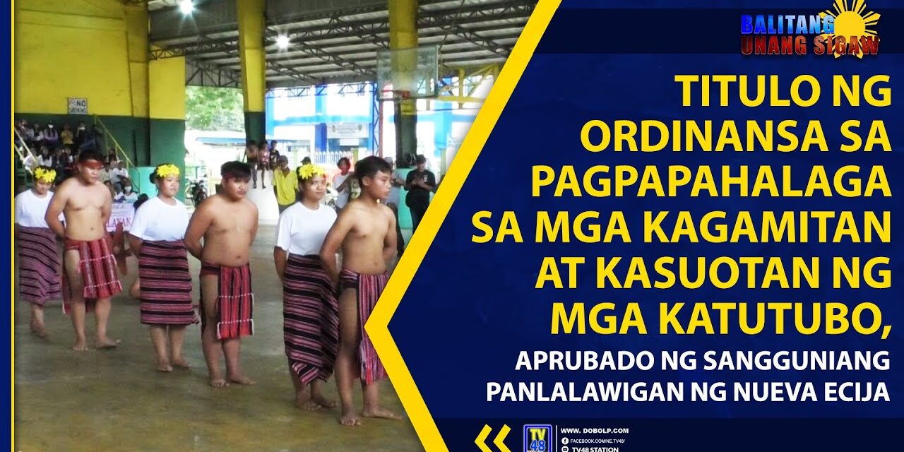 TITULO NG ORDINANSA SA PAGPAPAHALAGA SA MGA KAGAMITAN AT KASUOTAN NG MGA KATUTUBO