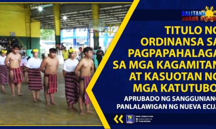TITULO NG ORDINANSA SA PAGPAPAHALAGA SA MGA KAGAMITAN AT KASUOTAN NG MGA KATUTUBO