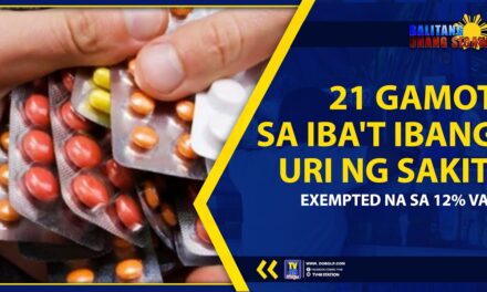 21 GAMOT SA IBA’T IBANG URI NG SAKIT, EXEMPTED NA SA 12% VAT