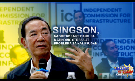 SINGSON, NAGBITIW SA ICI DAHIL SA MATINDING STRESS AT PROBLEMA SA KALUSUGAN
