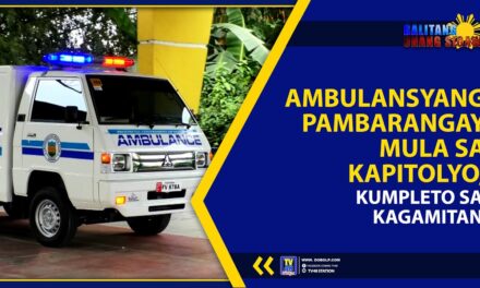 AMBULANSYANG PAMBARANGAY MULA SA KAPITOLYO, KUMPLETO SA KAGAMITAN