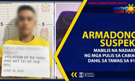 ARMADONG SUSPEK, MABILIS NA NADAKIP NG MGA PULIS SA CABIAO DAHIL SA TAWAG SA 911
