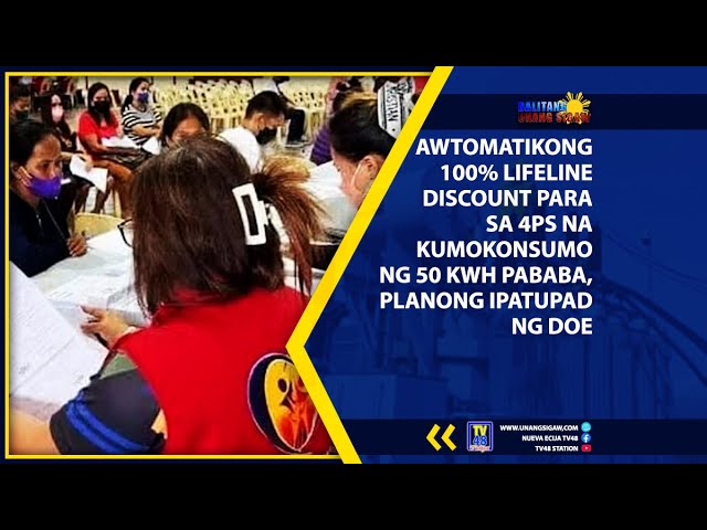 AWTOMATIKONG 100% LIFELINE DISCOUNT PARA SA 4Ps NA KUMOKONSUMO NG 50 KWH PABABA, PLANONG IPATUPAD NG DOE