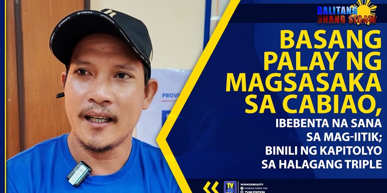BASANG PALAY NG MAGSASAKA SA CABIAO, IBEBENTA NA SANA SA MAG-IITIK; BINILI NG KAPITOLYO SA HALAGANG TRIPLE