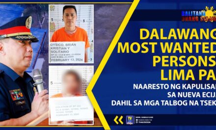 DALAWANG MOST WANTED PERSONS, LIMA PA, NAARESTO NG KAPULISAN SA NUEVA ECIJA DAHIL SA MGA TALBOG NA TSEKE