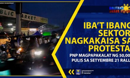 IBA’T IBANG SEKTOR, NAGKAKAISA SA PROTESTA; PNP MAGPAPAKALAT NG 50,000 PULIS SA SETYEMBRE 21 RALLY