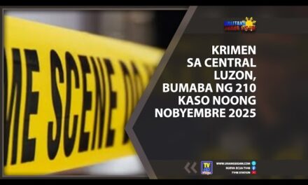 KRIMEN SA CENTRAL LUZON, BUMABA NG 210 KASO NOONG NOBYEMBRE 2025