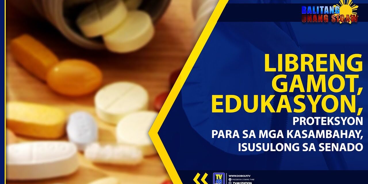 LIBRENG GAMOT, EDUKASYON, PROTEKSYON PARA SA MGA KASAMBAHAY, ISUSULONG SA SENADO
