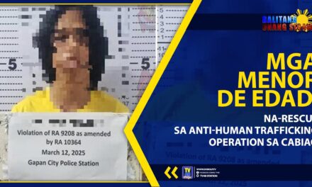 MGA MENOR DE EDAD, NA-RESCUE SA ANTI-HUMAN TRAFFICKING OPERATION SA CABIAO