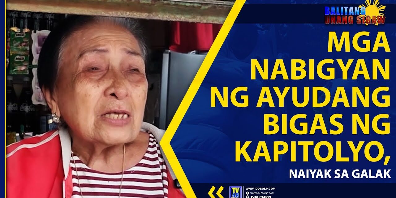 MGA NABIGYAN NG AYUDANG BIGAS NG KAPITOLYO, NAIYAK SA GALAK