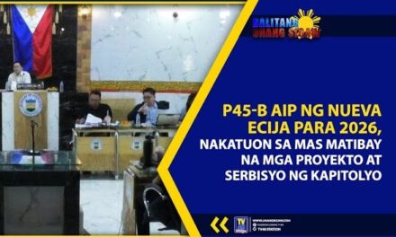 P45-B AIP NG NUEVA ECIJA PARA 2026, NAKATUON SA MAS MATIBAY NA MGA PROYEKTO AT SERBISYO NG KAPITOLYO