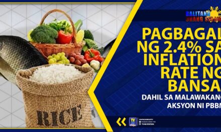 PAGBAGAL NG 2.4% SA INFLATION RATE NG BANSA, DAHIL SA MALAWAKANG AKSYON NI PBBM