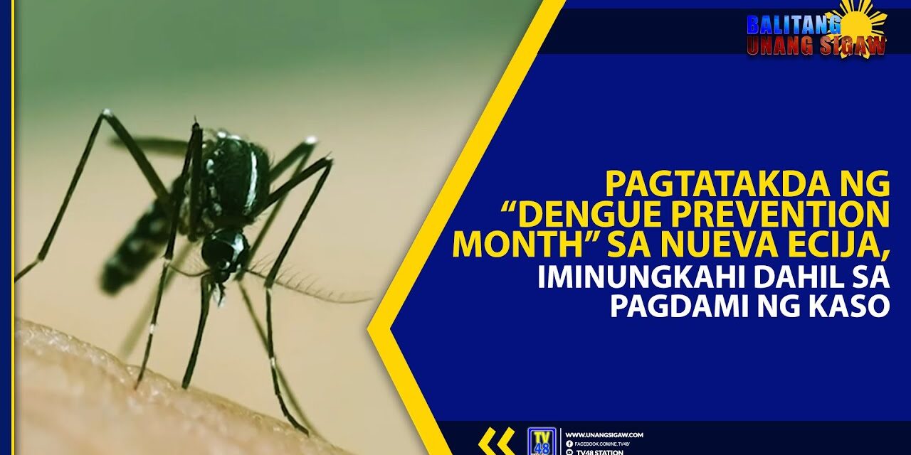 PAGTATAKDA NG “DENGUE PREVENTION MONTH” SA NUEVA ECIJA, IMINUNGKAHI DAHIL SA PAGDAMI NG KASO