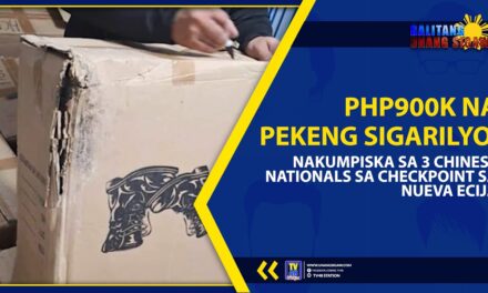 PHP900K NA PEKENG SIGARILYO, NAKUMPISKA SA 3 CHINESE NATIONALS SA CHECKPOINT SA NUEVA ECIJA