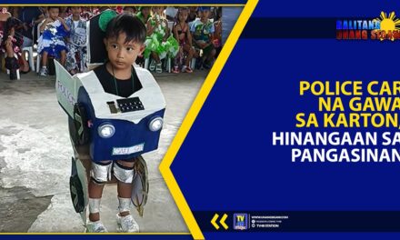 POLICE CAR NA GAWA SA KARTON, HINANGAAN SA PANGASINAN