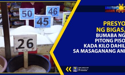 PRESYO NG BIGAS, BUMABA NG PITONG PISO KADA KILO DAHIL SA MASAGANANG ANI