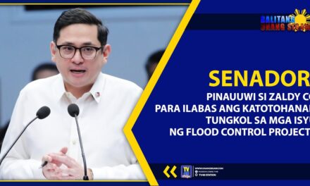 SENADOR, PINAUUWI SI ZALDY CO PARA ILABAS ANG KATOTOHANAN TUNGKOL SA MGA ISYU NG FLOOD CONTROL PROJECTS