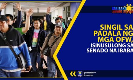 SINGIL SA PADALA NG MGA OFW, ISINUSULONG SA SENADO NA IBABA