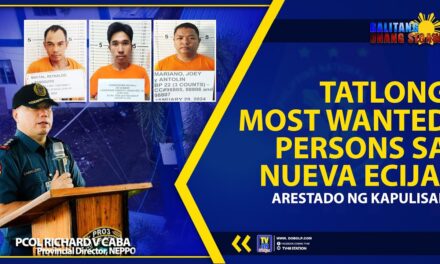 TATLONG MOST WANTED PERSONS SA NUEVA ECIJA, ARESTADO NG KAPULISAN