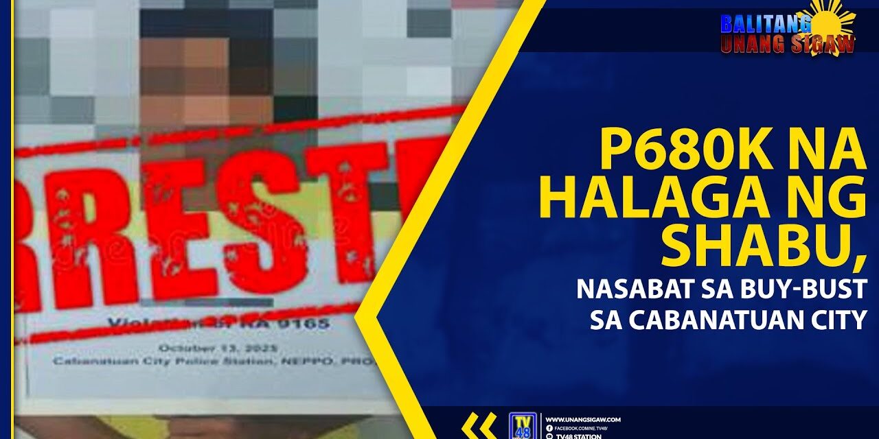 ₱680K NA HALAGA NG SHABU, NASABAT SA BUY-BUST SA CABANATUAN CITY