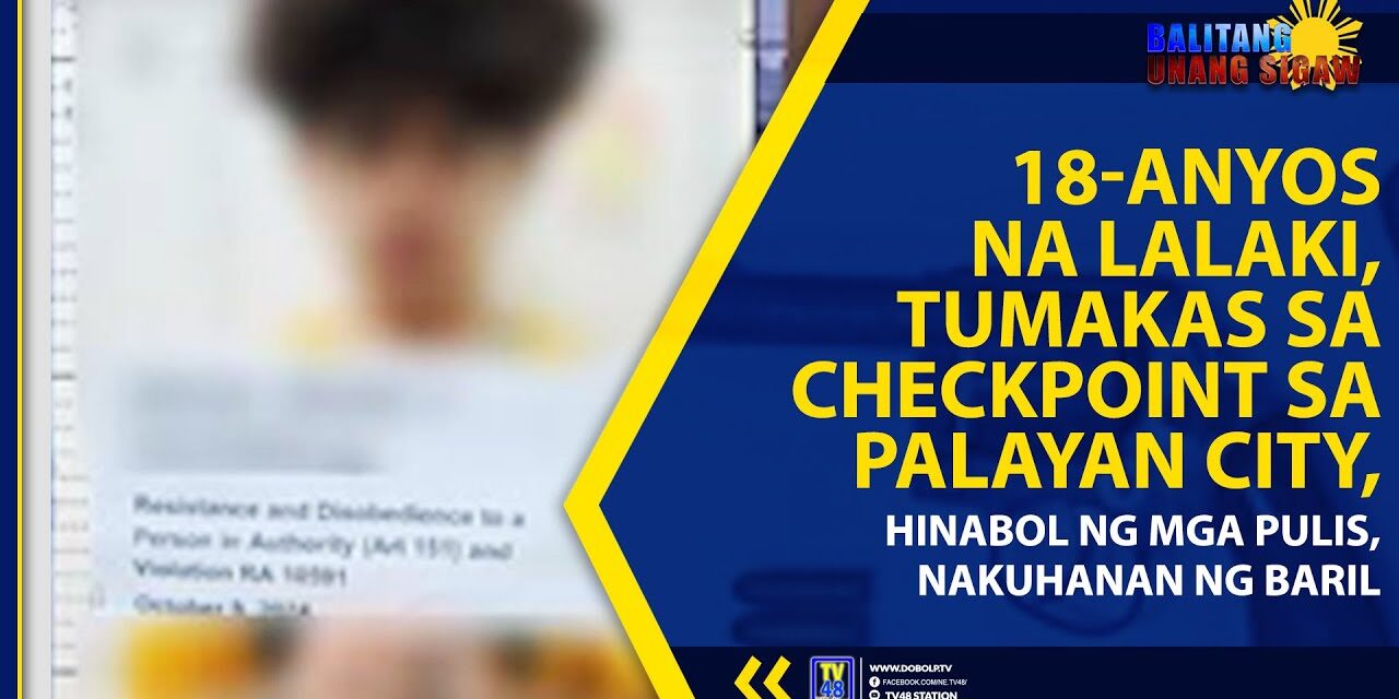 18-ANYOS NA LALAKI, TUMAKAS SA CHECKPOINT SA PALAYAN CITY, HINABOL NG MGA PULIS, NAKUHANAN NG BARIL