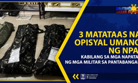 3 MATATAAS NA OPISYAL UMANO NG NPA, KABILANG SA MGA NAPATAY NG MGA MILITAR SA PANTABANGAN