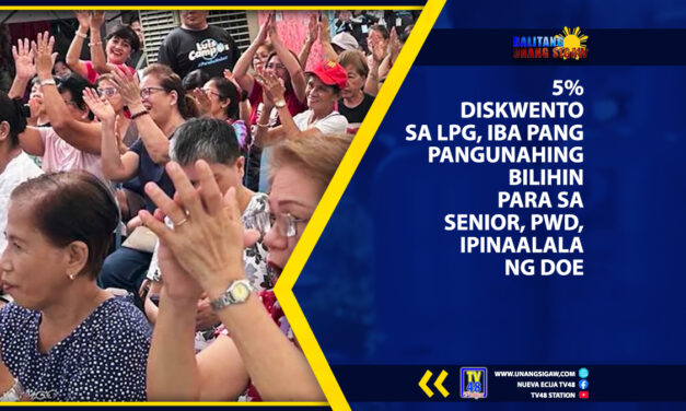 5% DISKWENTO SA LPG, IBA PANG PANGUNAHING BILIHIN PARA SA SENIOR, PWD, IPINAALALA NG DOE